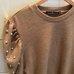 Tuckernuck Pomander Place Pearl Puff Sleeve Sweater size XXL NWOT